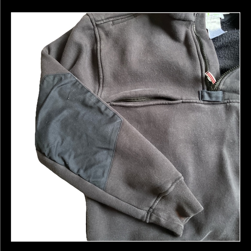 Black Quarter-Zip Pullover With Patch - image 3